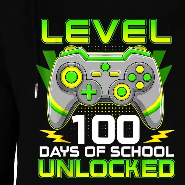 Level 100 Days Of School Unlocked Gamer Video Games Womens Funnel Neck Pullover Hood