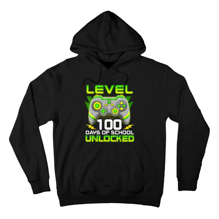 Level 100 Days Of School Unlocked Gamer Video Games Tall Hoodie