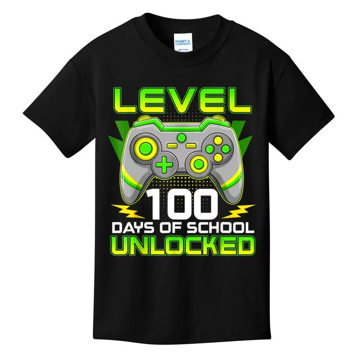 Level 100 Days Of School Unlocked Gamer Video Games Kids T-Shirt