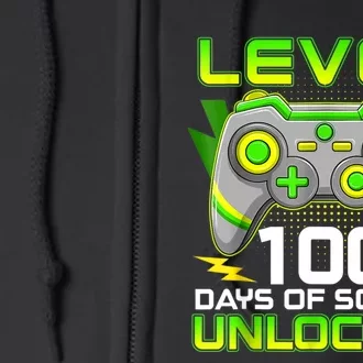 Level 100 Days Of School Unlocked Gamer Video Games Full Zip Hoodie