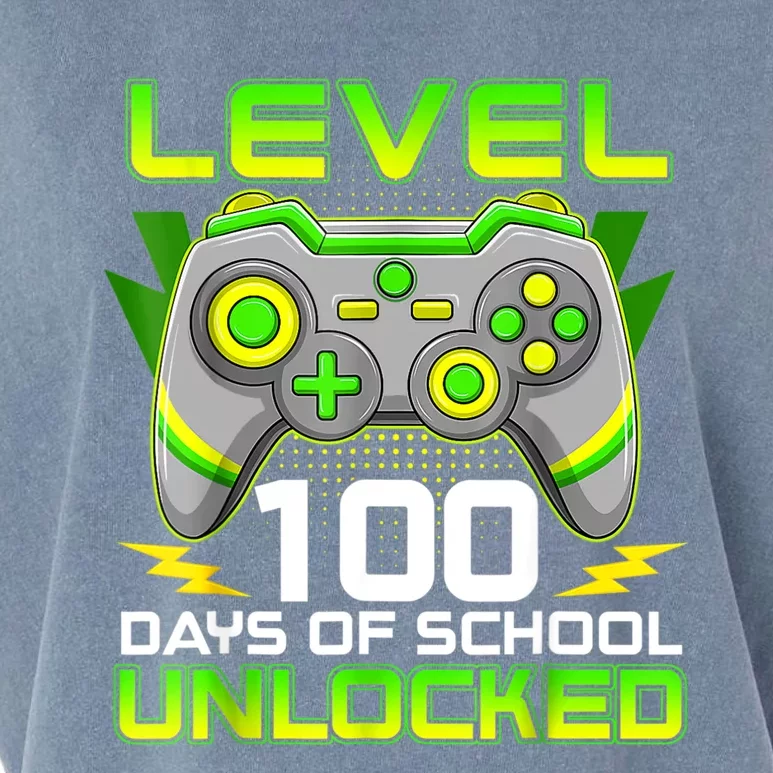 Level 100 Days Of School Unlocked Gamer Video Games Garment-Dyed Women's Muscle Tee