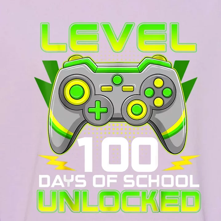 Level 100 Days Of School Unlocked Gamer Video Games Garment-Dyed Sweatshirt