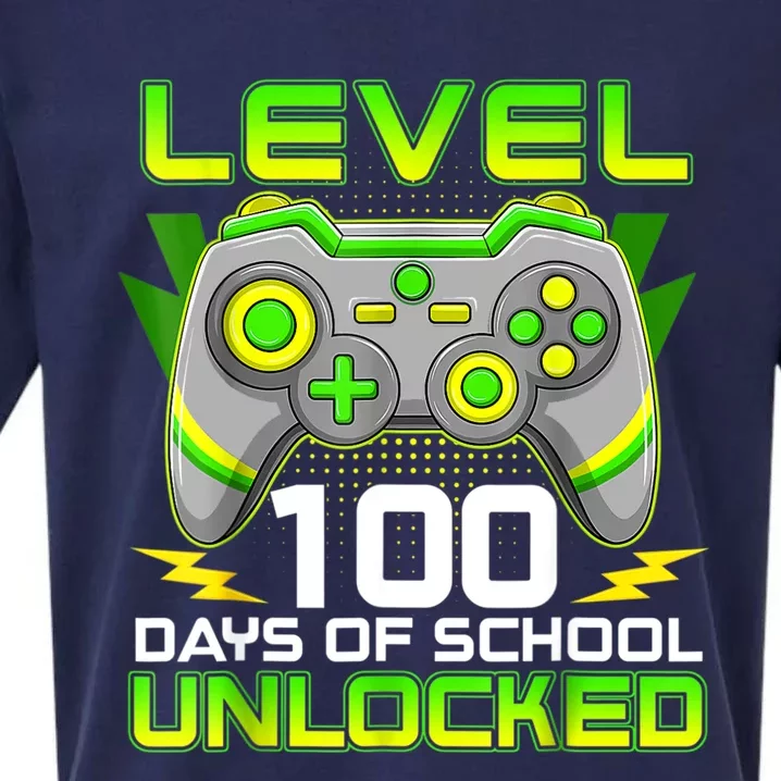 Level 100 Days Of School Unlocked Gamer Video Games Sueded Cloud Jersey T-Shirt