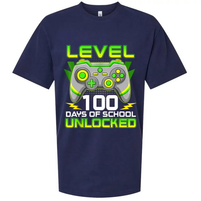 Level 100 Days Of School Unlocked Gamer Video Games Sueded Cloud Jersey T-Shirt