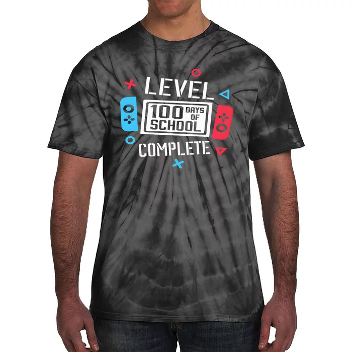 Level 100 Day Of School Completed Back To School Game Controller Tie-Dye T-Shirt