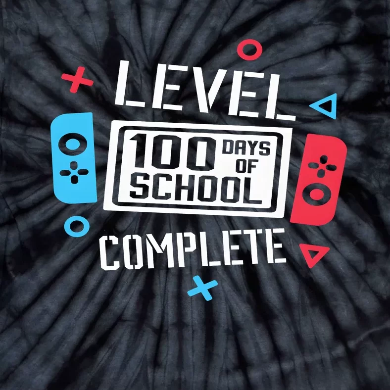 Level 100 Day Of School Completed Back To School Game Controller Tie-Dye T-Shirt