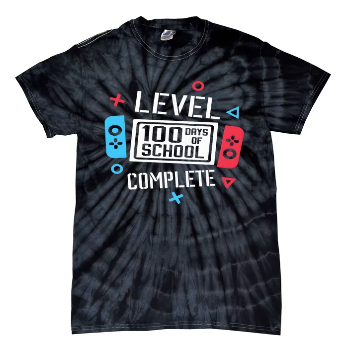 Level 100 Day Of School Completed Back To School Game Controller Tie-Dye T-Shirt