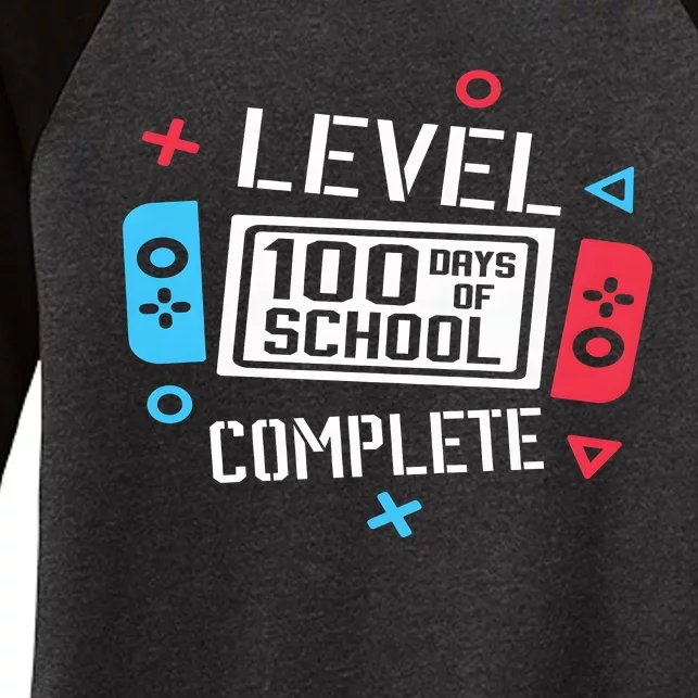 Level 100 Day Of School Completed Back To School Game Controller Women's Tri-Blend 3/4-Sleeve Raglan Shirt