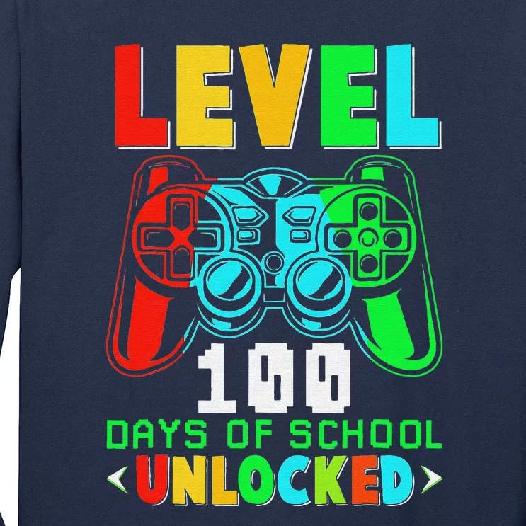 Level 100 Days Of School Unlocked Gamer Video Games Long Sleeve Shirt