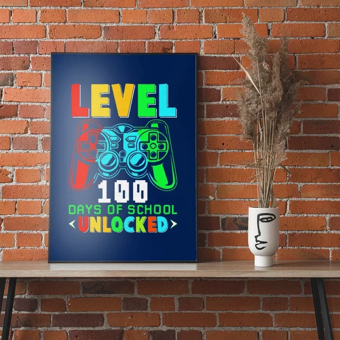 Level 100 Days Of School Unlocked Gamer Video Games Poster