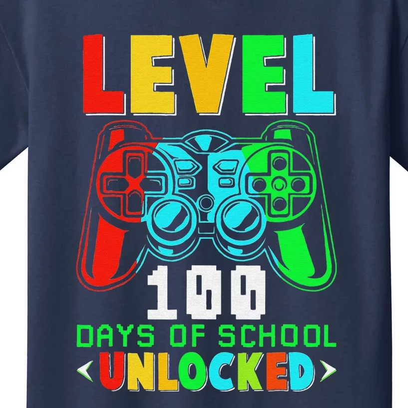 Level 100 Days Of School Unlocked Gamer Video Games Kids T-Shirt