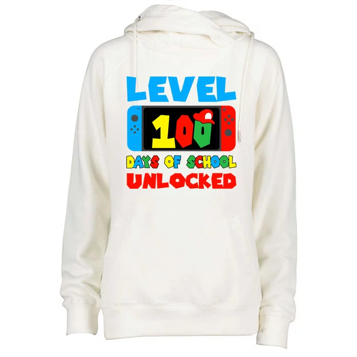 Level 100 Days Of School Unlocked Video Games Womens Funnel Neck Pullover Hood