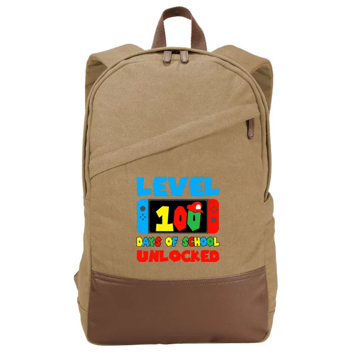 Level 100 Days Of School Unlocked Video Games Cotton Canvas Backpack