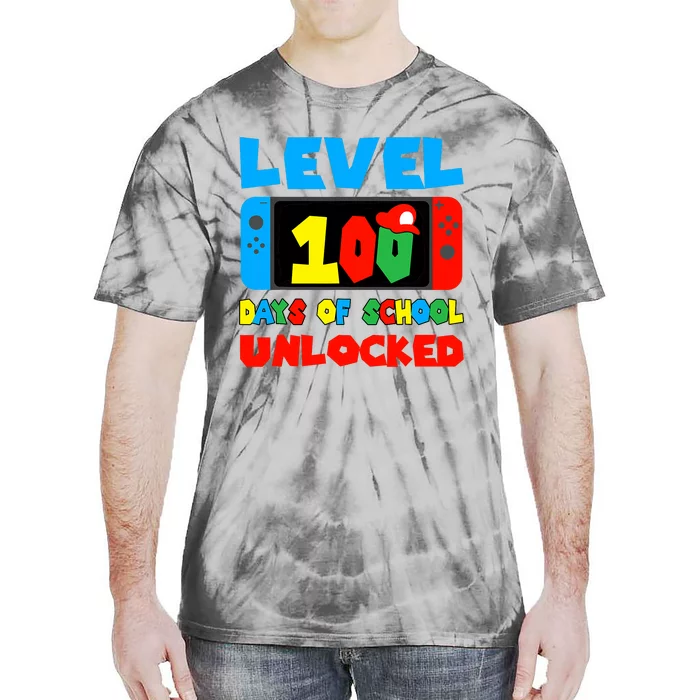 Level 100 Days Of School Unlocked Video Games Tie-Dye T-Shirt