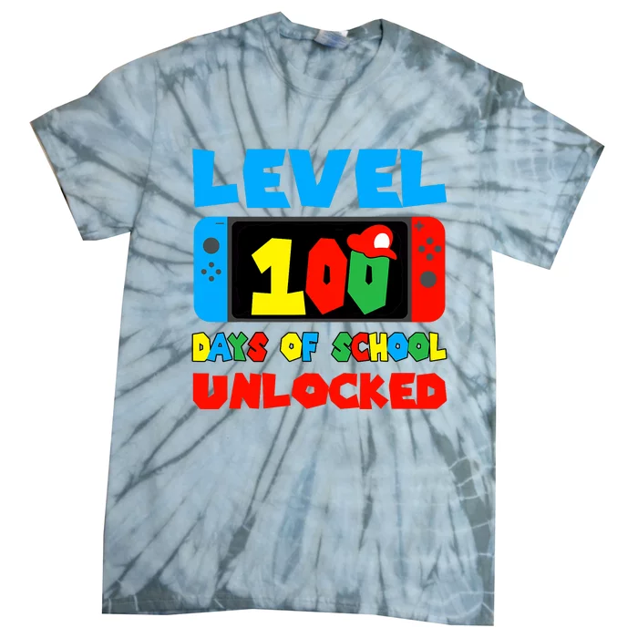 Level 100 Days Of School Unlocked Video Games Tie-Dye T-Shirt