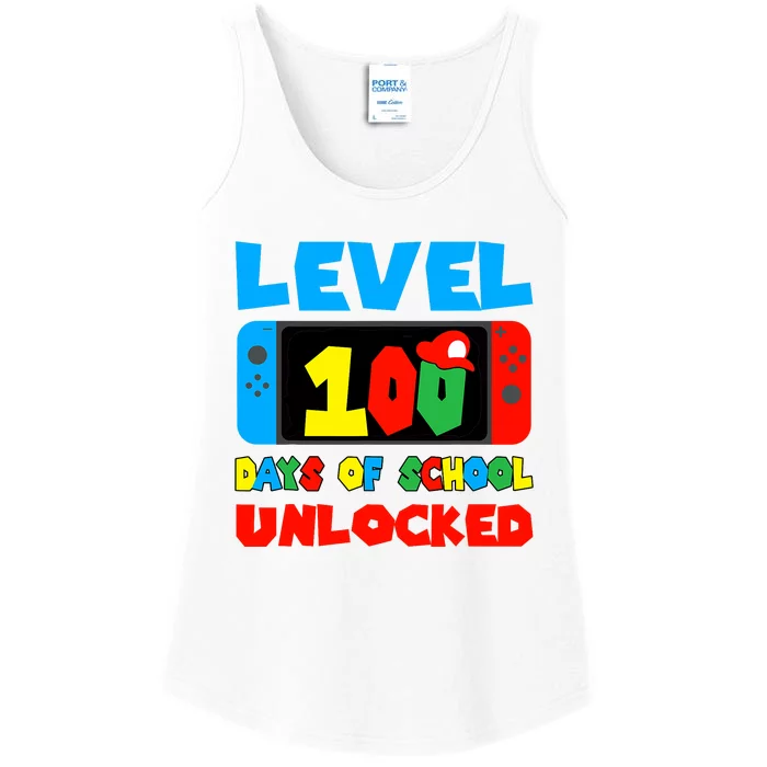 Level 100 Days Of School Unlocked Video Games Ladies Essential Tank