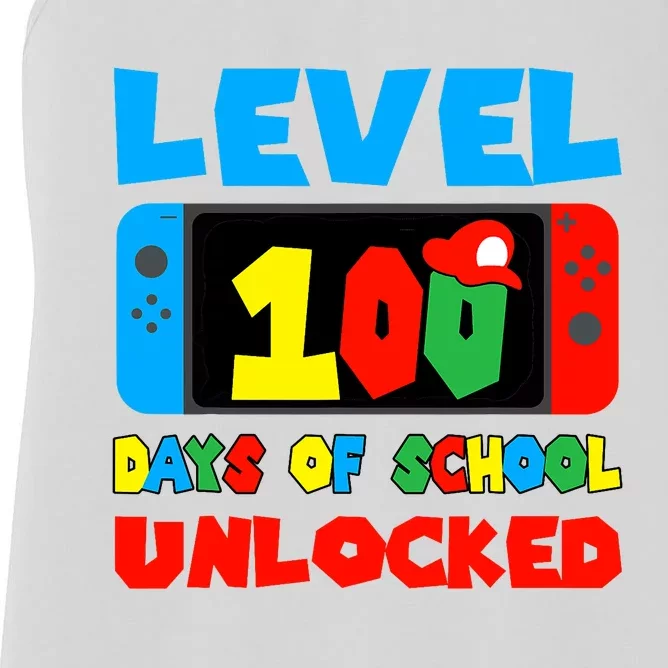 Level 100 Days Of School Unlocked Video Games Women's Racerback Tank