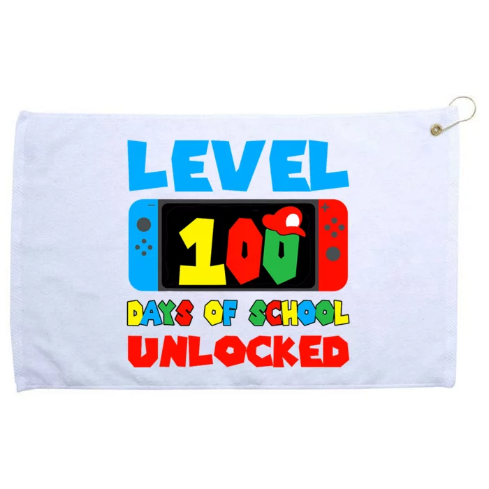 Level 100 Days Of School Unlocked Video Games Grommeted Golf Towel