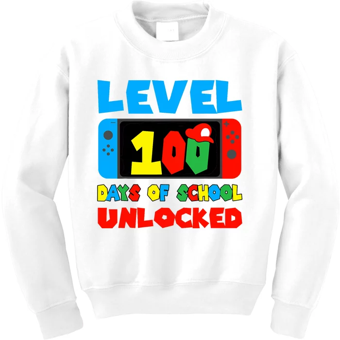 Level 100 Days Of School Unlocked Video Games Kids Sweatshirt