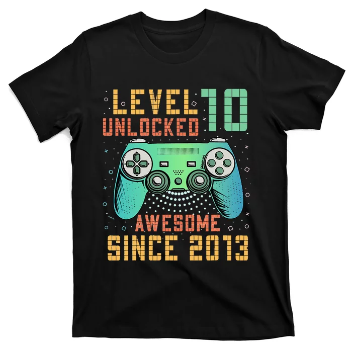 Level 10 Unlocked 10th Birthday 10 Year Old Boy Gifts Gamer T-Shirt