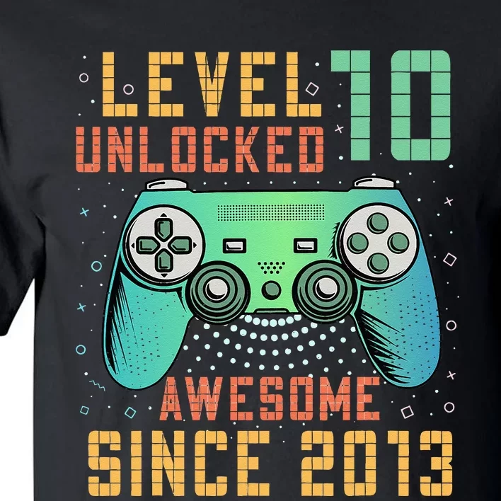 Level 10 Unlocked 10th Birthday 10 Year Old Boy Gifts Gamer Tall T-Shirt