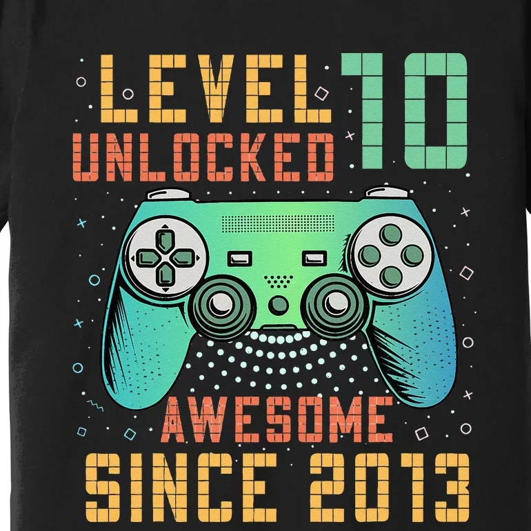 Level 10 Unlocked 10th Birthday 10 Year Old Boy Gifts Gamer Premium T-Shirt