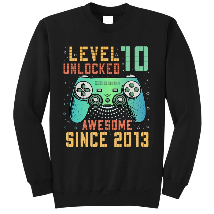 Level 10 Unlocked 10th Birthday 10 Year Old Boy Gifts Gamer Tall Sweatshirt