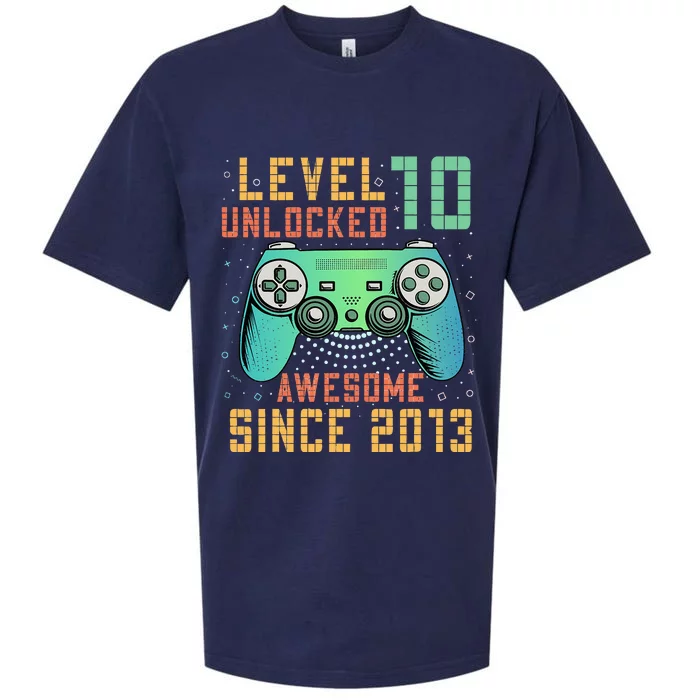 Level 10 Unlocked 10th Birthday 10 Year Old Boy Gifts Gamer Sueded Cloud Jersey T-Shirt