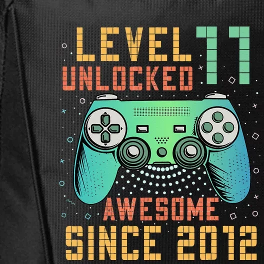 Level 11 Unlocked 11th Birthday 11 Year Old Boy Gifts Gamer City Backpack