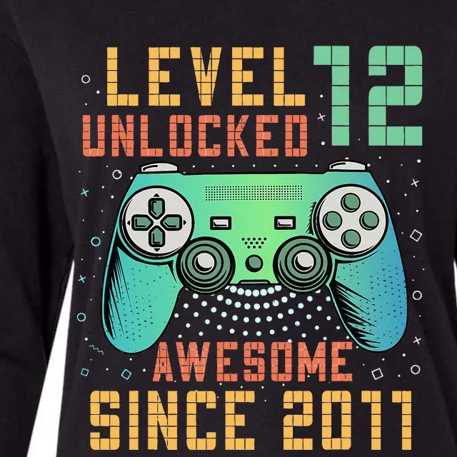 Level 12 Unlocked 12th Birthday 12 Year Old Boy Gifts Gamer Womens Cotton Relaxed Long Sleeve T-Shirt