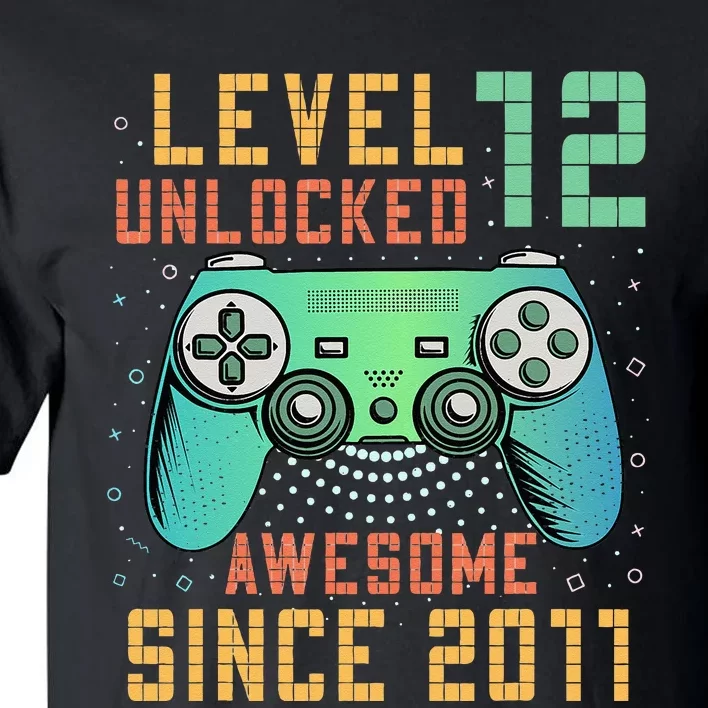 Level 12 Unlocked 12th Birthday 12 Year Old Boy Gifts Gamer Tall T-Shirt