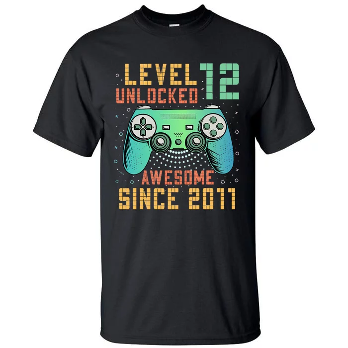 Level 12 Unlocked 12th Birthday 12 Year Old Boy Gifts Gamer Tall T-Shirt