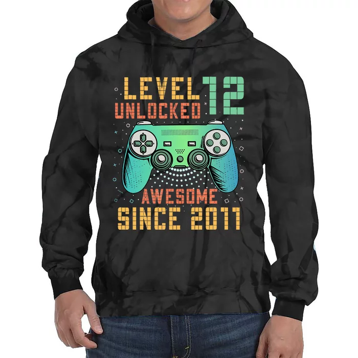 Level 12 Unlocked 12th Birthday 12 Year Old Boy Gifts Gamer Tie Dye Hoodie