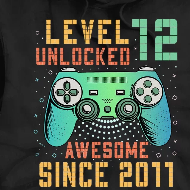 Level 12 Unlocked 12th Birthday 12 Year Old Boy Gifts Gamer Tie Dye Hoodie