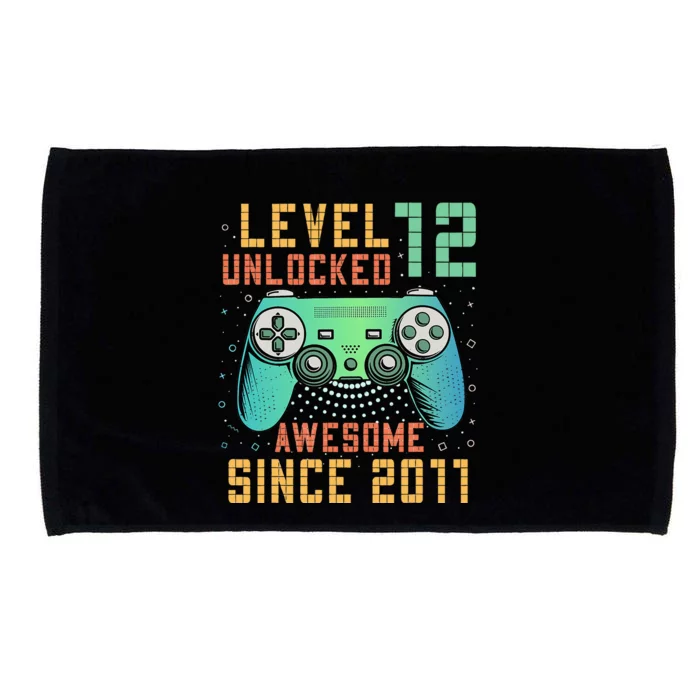 Level 12 Unlocked 12th Birthday 12 Year Old Boy Gifts Gamer Microfiber Hand Towel