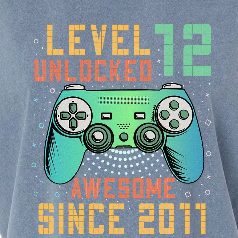 Level 12 Unlocked 12th Birthday 12 Year Old Boy Gifts Gamer Garment-Dyed Women's Muscle Tee