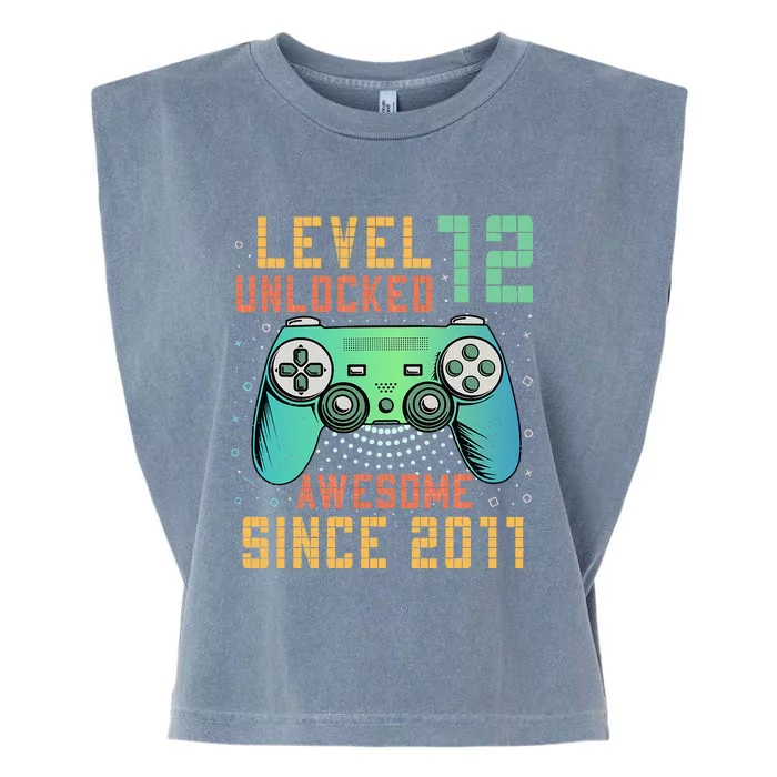 Level 12 Unlocked 12th Birthday 12 Year Old Boy Gifts Gamer Garment-Dyed Women's Muscle Tee