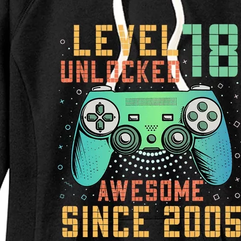 Level 18 Unlocked 18th Birthday 18 Year Old Boy Gifts Gamer Women's Fleece Hoodie