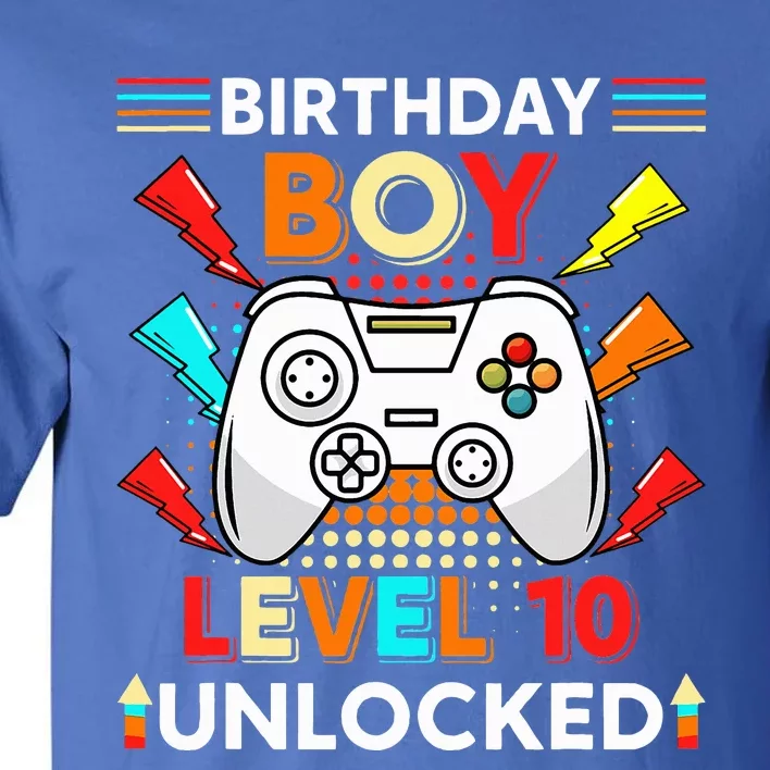 Level 10 Unlocked Video Gamer 10th Birthday Gamer . Tall T-Shirt