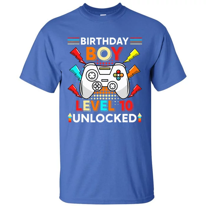 Level 10 Unlocked Video Gamer 10th Birthday Gamer . Tall T-Shirt