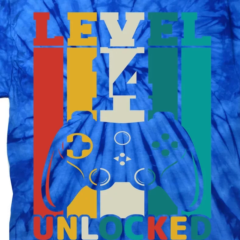 Level 14 Unlocked Video Game 14th Birthday Gamer Gift Tie-Dye T-Shirt