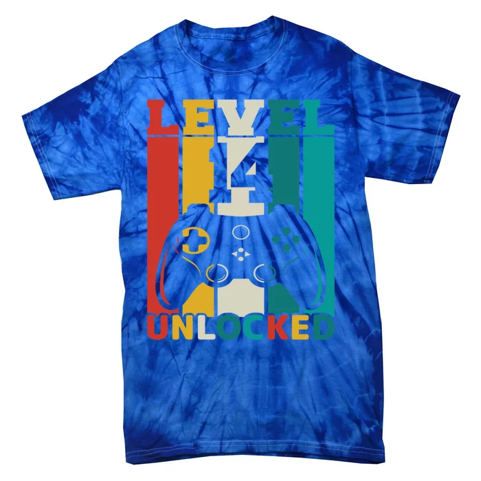 Level 14 Unlocked Video Game 14th Birthday Gamer Gift Tie-Dye T-Shirt