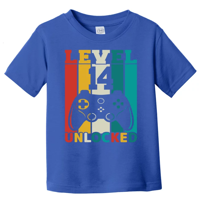 Level 14 Unlocked Video Game 14th Birthday Gamer Gift Toddler T-Shirt