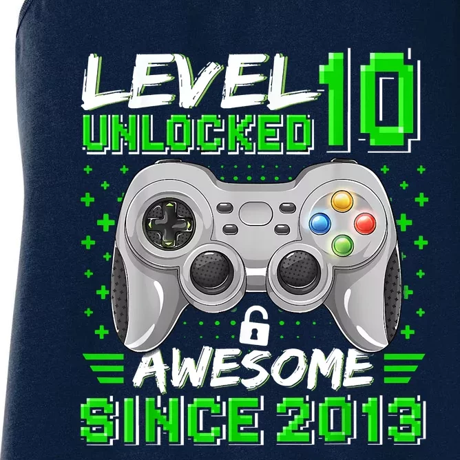 Level 10 Unlocked Awesome 2013 Funny Gamer 10th Birthday Women's Racerback Tank