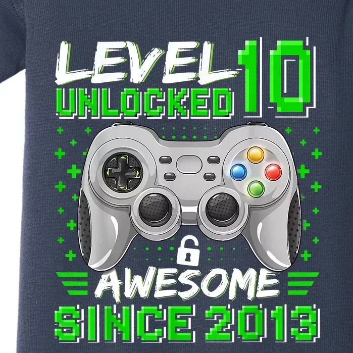 Level 10 Unlocked Awesome 2013 Funny Gamer 10th Birthday Baby Bodysuit