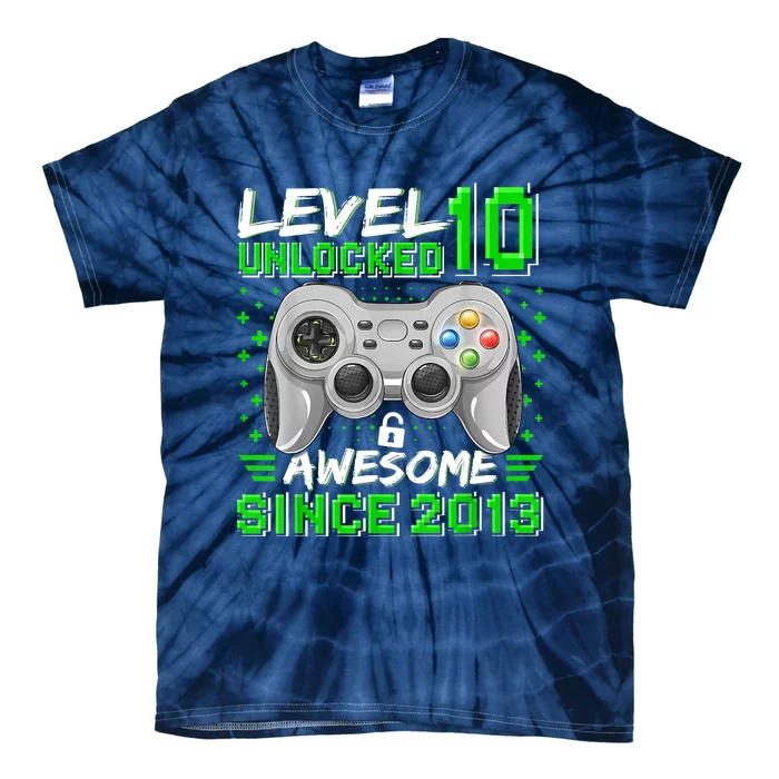 Level 10 Unlocked Awesome 2013 Funny Gamer 10th Birthday Tie-Dye T-Shirt