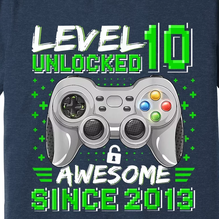 Level 10 Unlocked Awesome 2013 Funny Gamer 10th Birthday Premium T-Shirt