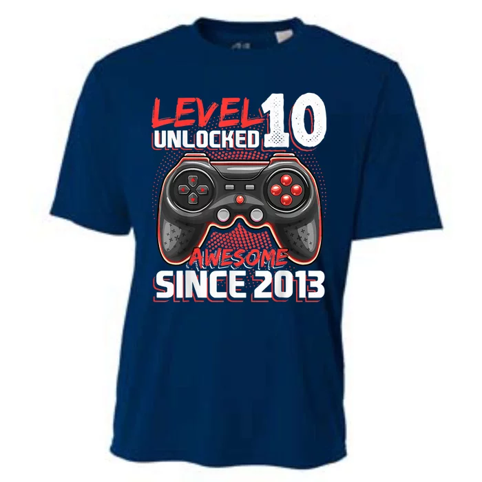 Level 10 Unlocked Awesome 2013 Video Game 10th Birthday Boy Cooling Performance Crew T-Shirt