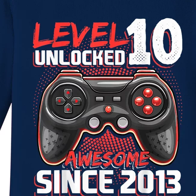 Level 10 Unlocked Awesome 2013 Video Game 10th Birthday Boy Baby Long Sleeve Bodysuit