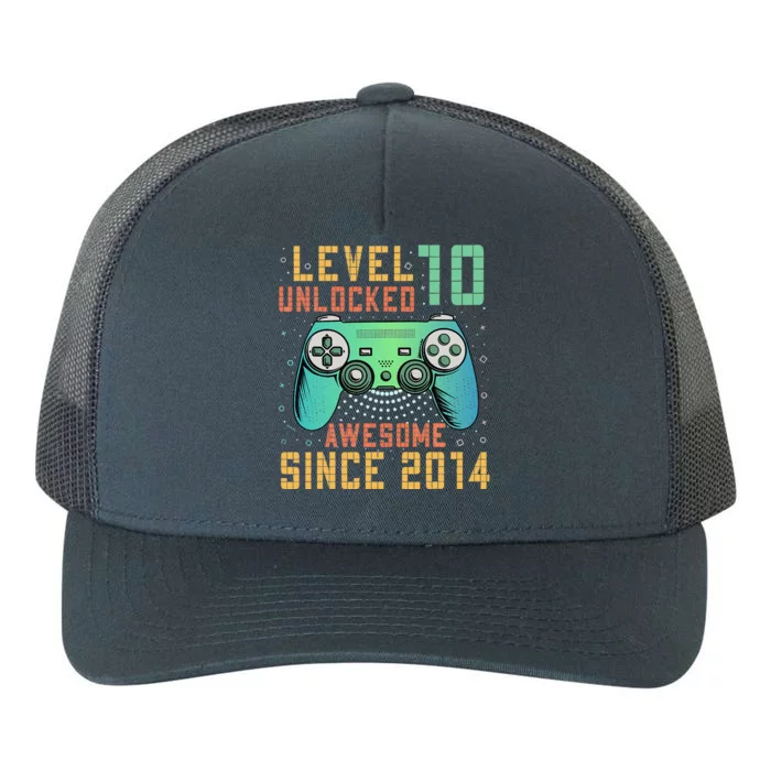 Level 10 Unlocked 10th Birthday 10 Year Old Gifts Gamer Bday Yupoong Adult 5-Panel Trucker Hat